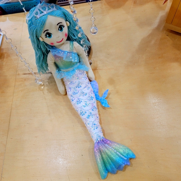 Colorful Mermaid Doll with Blue Hair - Picture 1 of 2